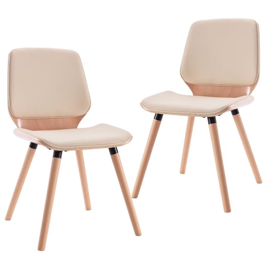 Zestaw 2 stylowych krzeseł jadalnianych, kremowe,  / AAALOE Inna marka