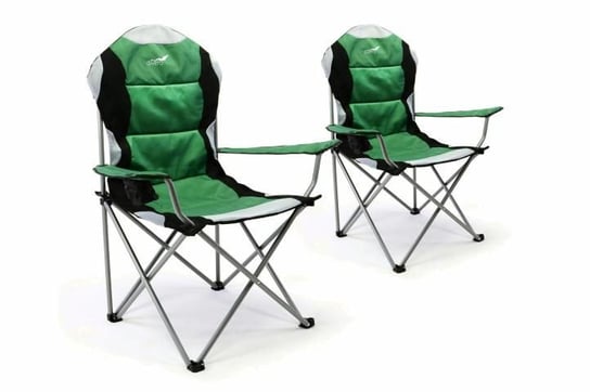 Zestaw 2 szt. składanych krzeseł kempingowych, wędkarskich Divero Deluxe - zielone/czarne Divero