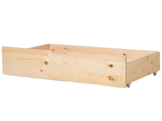 Zestaw 2 szuflad pod łóżko, jasne, drewniane Beliani