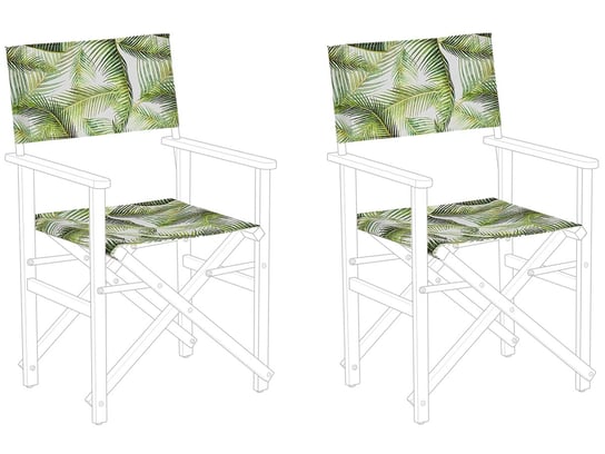 Zestaw 2 tkanin do krzesła wzór w tropikalne liście CINE Beliani