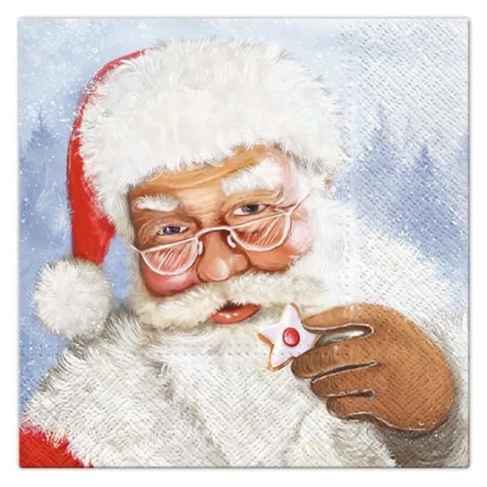 Zestaw 20 serwetek papierowych 33 x 33 cm Święty Mikołaj i jego ciasto Inna marka