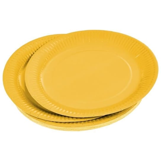 Zestaw 20 talerzy kartonowych 23 cm gładki żółty Inna marka