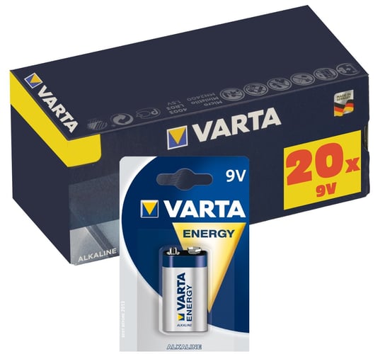 Zestaw 20x bateria alkaliczna VARTA Hi-voltage 9V Typ 6LR61 Energy Varta