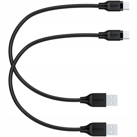 ZESTAW 2x KRÓTKI KABEL USB-C TYP C 20cm AUKEY CB-CMD28 PVC CZARNY Aukey