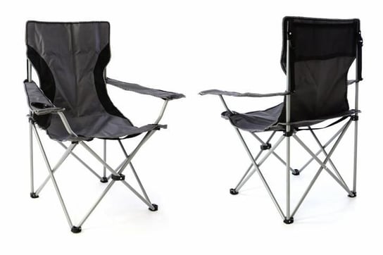 Zestaw 2x składane krzesło wędkarskie - szare Divero