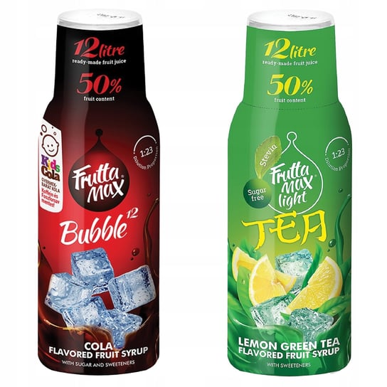 Zestaw 2x Syrop Fruttamax Cola Zielona Herbata FruttaMax