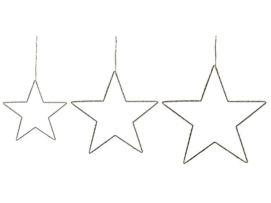 Zestaw 3 dekoracji wiszących LED gwiazda srebrny KUNNARI Beliani