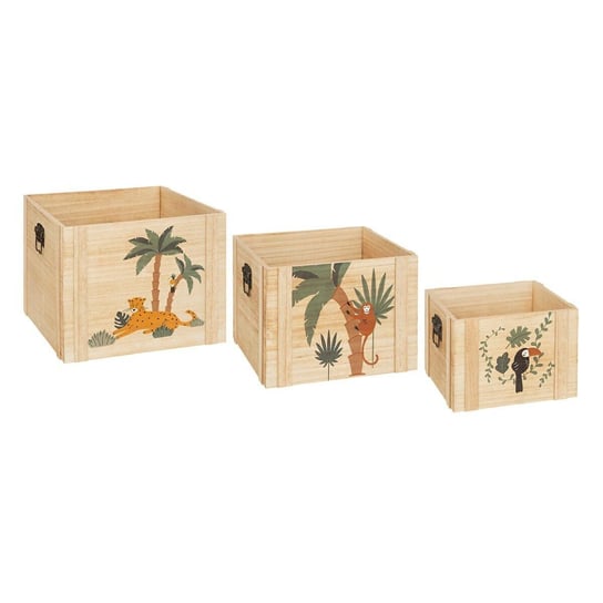 Zestaw 3 drewnianych pudełek Jungle Atmosphera