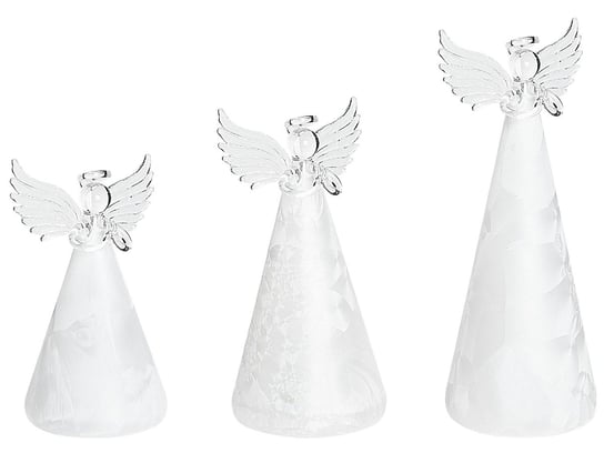 Zestaw 3 figurek LED aniołów biały KITTILA Beliani