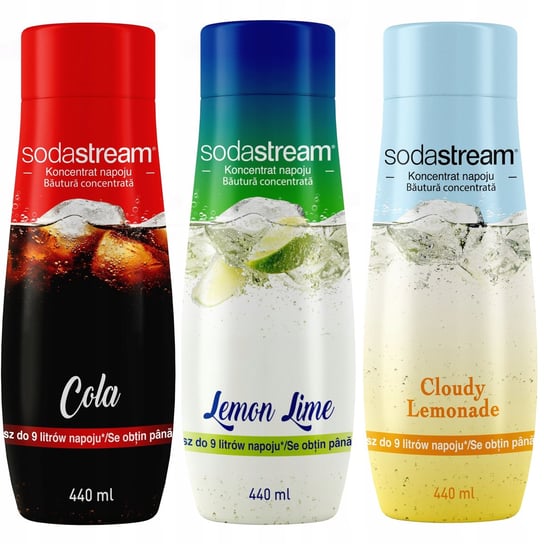 Zestaw 3 koncentratów SodaStream Cola+Lemon-Lime+Lemonade SodaStream