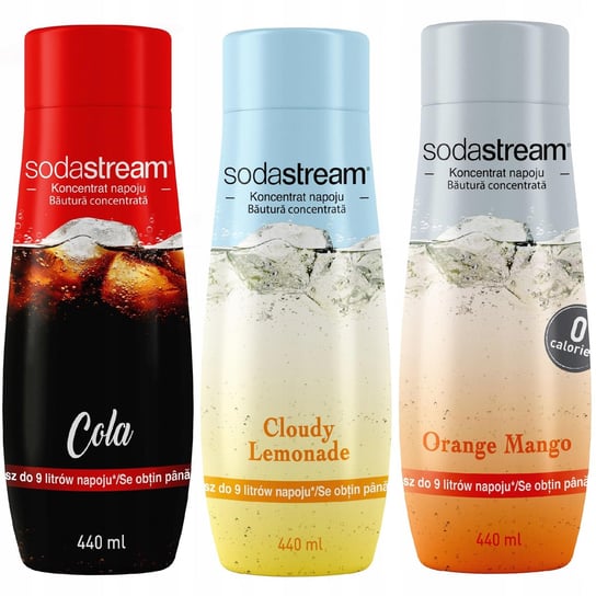 Zestaw 3 koncentratów SodaStream Cola+Lemonade+Orange-Mango SodaStream