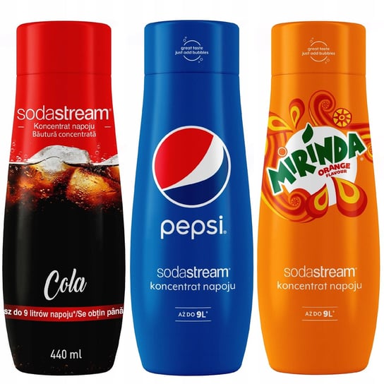 Zestaw 3 koncentratów SodaStream Cola+Pepsi+Mirinda SodaStream