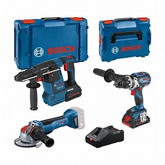 Zestaw 3 narzędzi BOSCH 18V GSR/GWX/GBH/ PC 4.0 AH + PC 8.0 AH+ GAL 18V-160 - 0615990N2X Bosch Professional