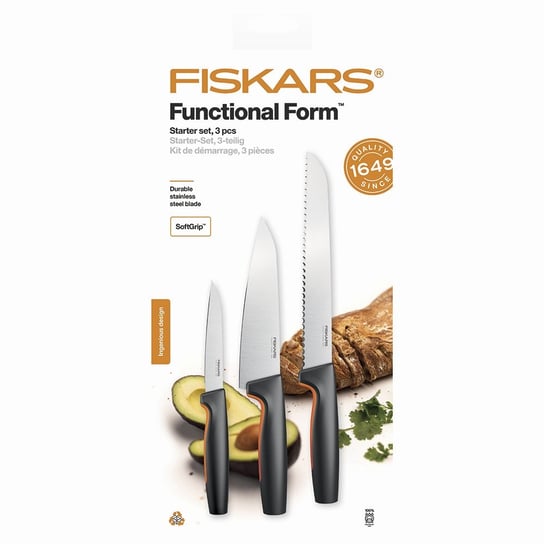 Zestaw 3 noży Fiskars Functional Form 1057559 Fiskars