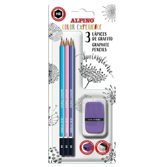 Zestaw 3 ołówków HB ALPINO do kaligrafii + temperówka Alpino