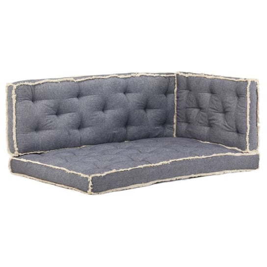 Zestaw 3 poduszek na sofę z palet, niebieski vidaXL