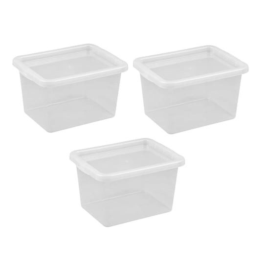 Zestaw 3 pojemników pudełek 15L plastikowych BASIC Plast Team