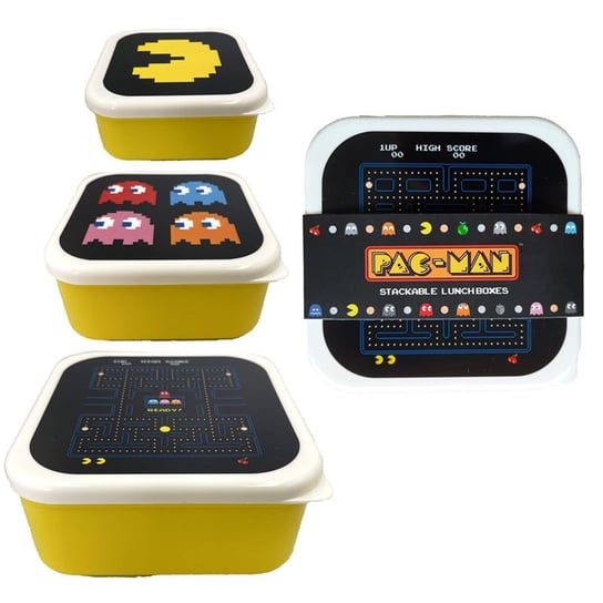 Zestaw 3 Pudełek Śniadaniowych Pac-Man Puckator
