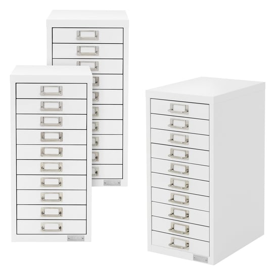 Zestaw 3 szafek na dokumenty Metalowa szafka biurowa z 10 szufladami Biały ML-DESIGN