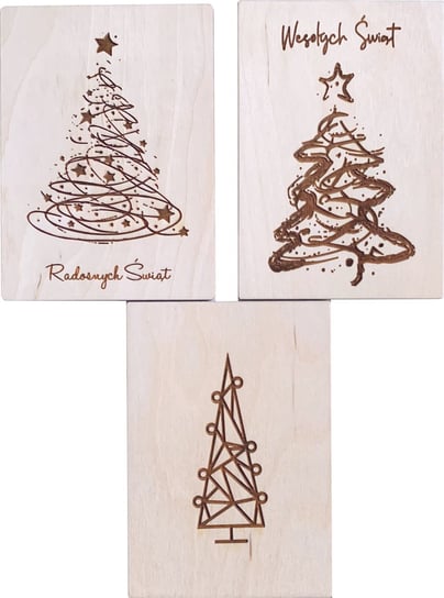 Zestaw 3 sztuk pocztówek bożonarodzeniowych Postwood