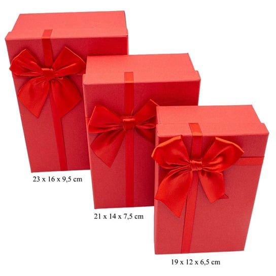 Zestaw 3 sztuk pudełek ozdobnych na prezent prostokątne Merebilo