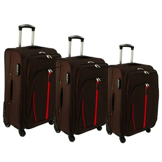 Zestaw 3 walizek PELLUCCI RGL S-020 Brązowe Inna marka