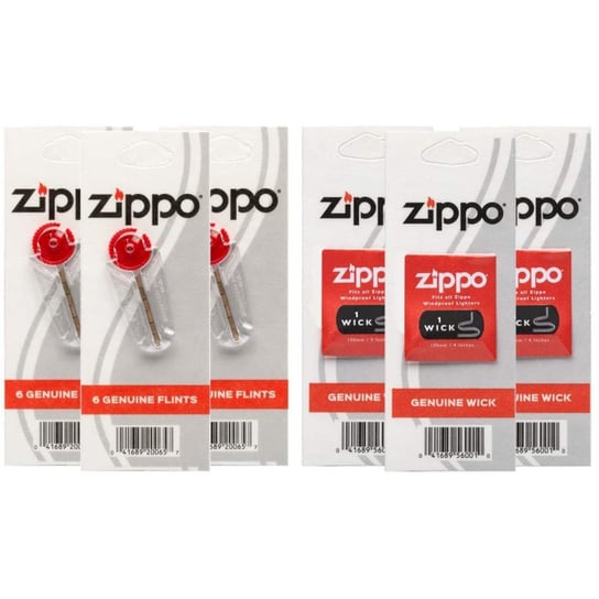 Zestaw 3 x Zippo Knot + 3 x  Kamienie Zippo do zapalniczki Zippo