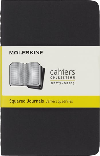 Zestaw 3 Zeszytów Moleskine Cahier Journals P (9x14cm) w kratkę, czarny, 64 strony Moleskine