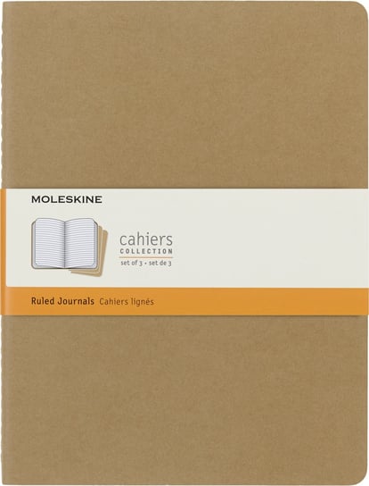 Zestaw 3 Zeszytów Moleskine Cahier Journals XL (19x25cm) w linie, piaskowy, 120 stron Moleskine