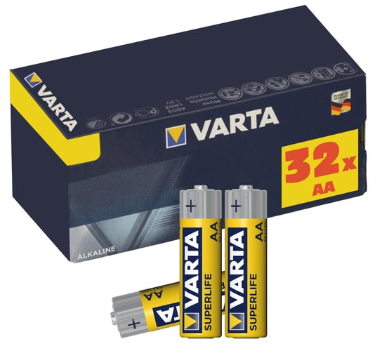 Zestaw 32x baterie AA VARTA R6 Superlife cynkowo-węglowe Varta