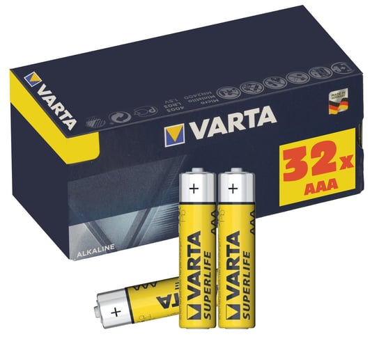 Zestaw 32x baterie AAA VARTA R3 Superlife cynkowo-węglowe Varta