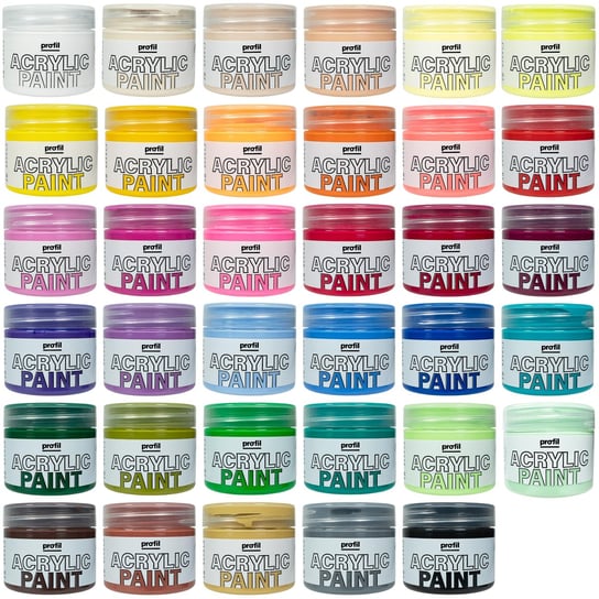 Zestaw 35 farb akrylowych w słoikach 50 ml PAINT-IT