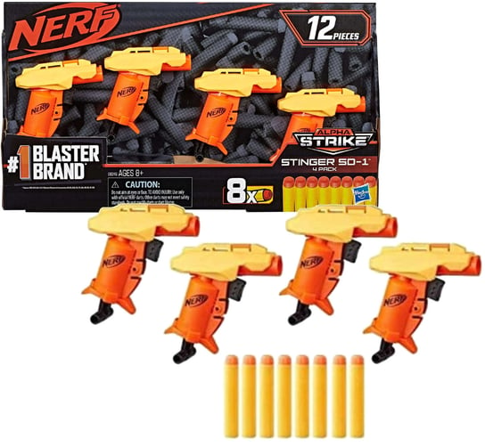 Zestaw 4 blasterów Nerf Stringer SD-1 Alpha Strike Hasbro