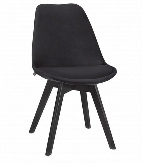 Zestaw 4 czarnych krzeseł z aksamitu - czarne nogi TJUE MUFART