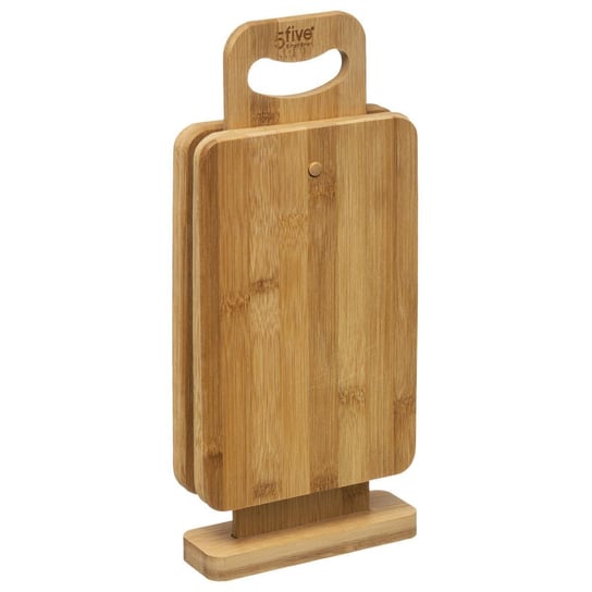 Zestaw 4 deski do krojenia bambusowe + stojak 5five Simple Smart