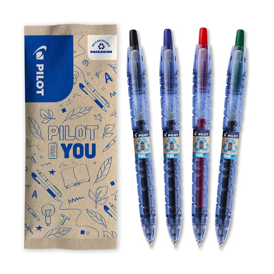 Zestaw 4 długopisów żelowych B2P MIX kolorów Pilot