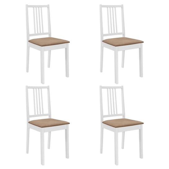 Zestaw 4 drewnianych krzeseł jadalnianych, białe/k / AAALOE Inna marka
