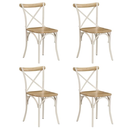 Zestaw 4 drewnianych krzeseł w stylu retro, 51x52x / AAALOE Inna marka