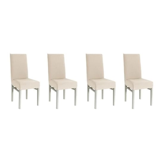 Zestaw 4 elastycznych pokrowców na krzesła. Wymiary ecru - jeden rozmiar M'DECO