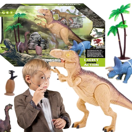 Zestaw 4 Figurek Dinozaurów 2 Drzewka Efekty Dźwiękowe I Świetlne Inna marka
