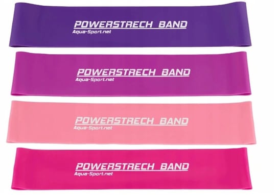 Zestaw 4 Gum Oporowych Aqua Sport Powerstrech Mini Band Pink/Purple AQUA SPORT