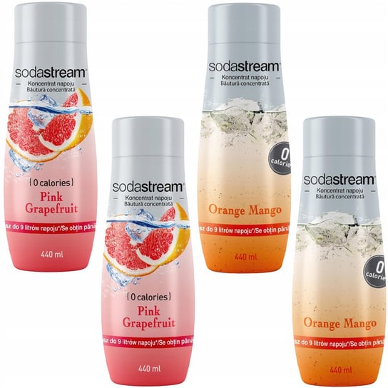 Zestaw 4 koncentratów SodaStream 2x (Grapefruit+Orange-Mango) Soda Stream