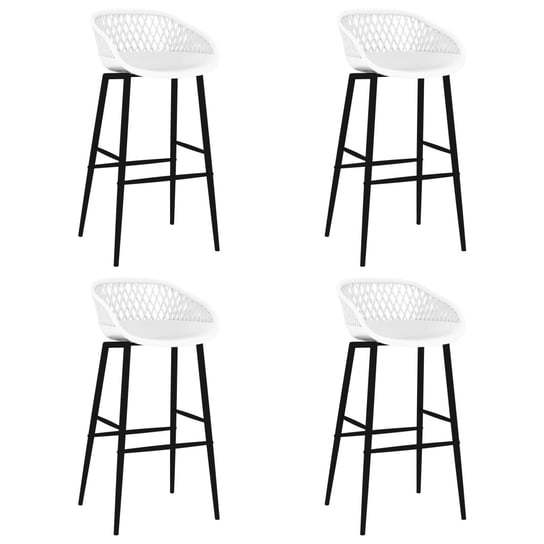 Zestaw 4 krzeseł barowych białe 48x47,5x95,5cm Zakito Europe