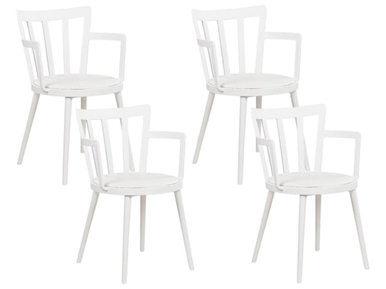 Zestaw 4 krzeseł do jadalni biały MORILL Beliani