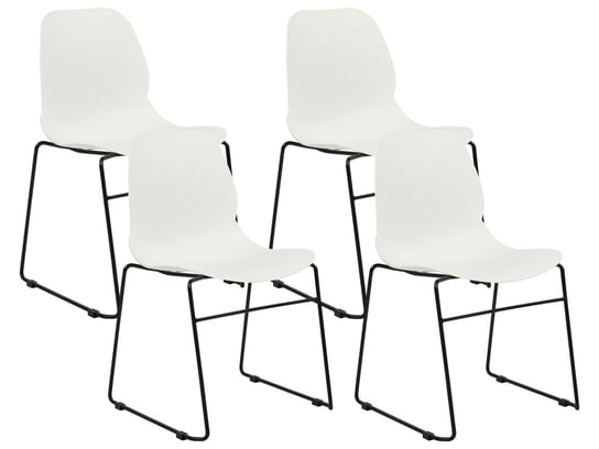 Zestaw 4 krzeseł do jadalni biały PANORA Beliani