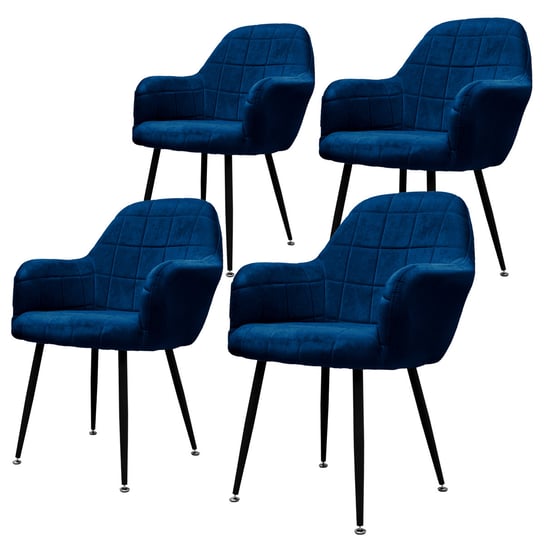 Zestaw 4 krzeseł do jadalni ciemnoniebieski ML-DESIGN