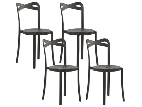 Zestaw 4 krzeseł do jadalni czarny CAMOGLI Beliani