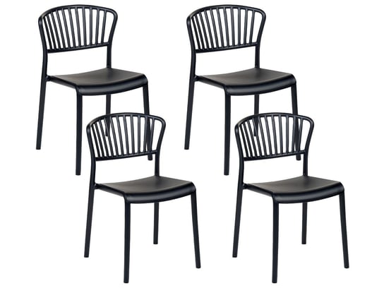 Zestaw 4 krzeseł do jadalni czarny GELA Beliani