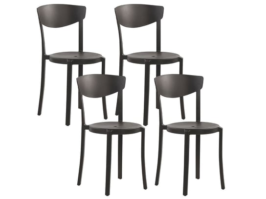 Zestaw 4 krzeseł do jadalni czarny VIESTE Beliani