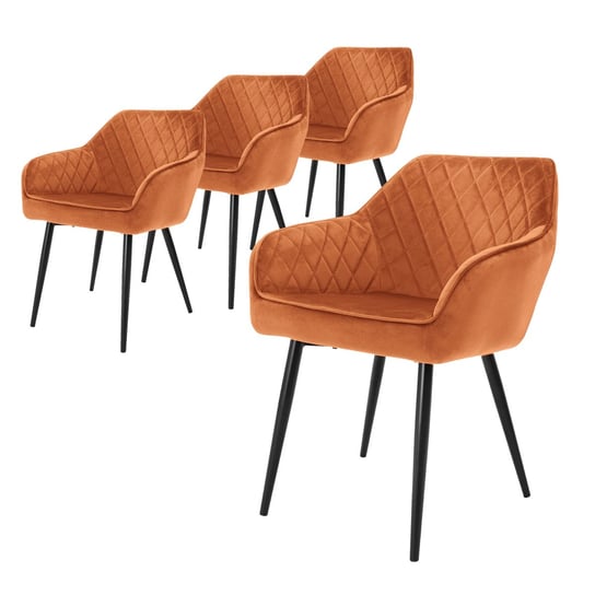 Zestaw 4 krzeseł do jadalni krzesła do salonu krzesła do kuchni krzesło tapicerowane aksamit ML-DESIGN